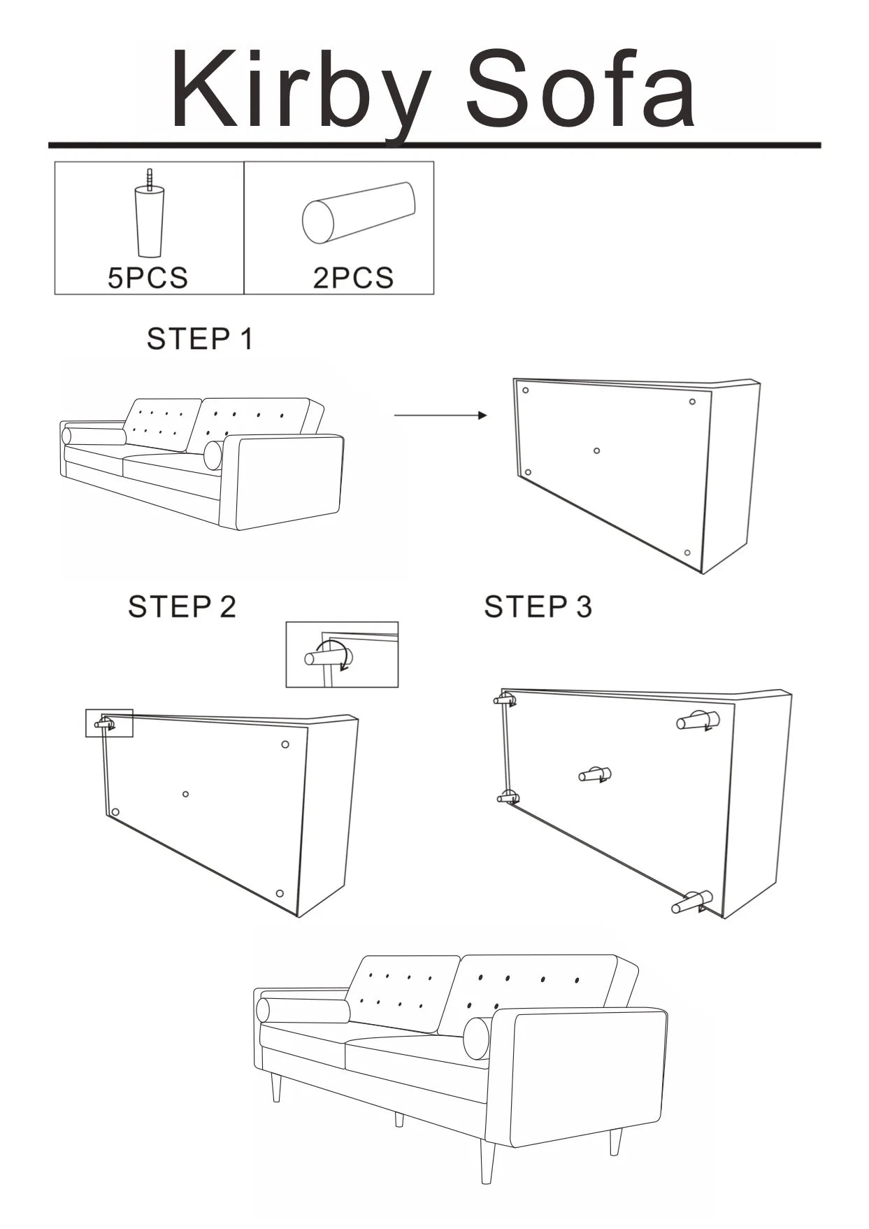 Kirby Sofa (Blue Velvet)