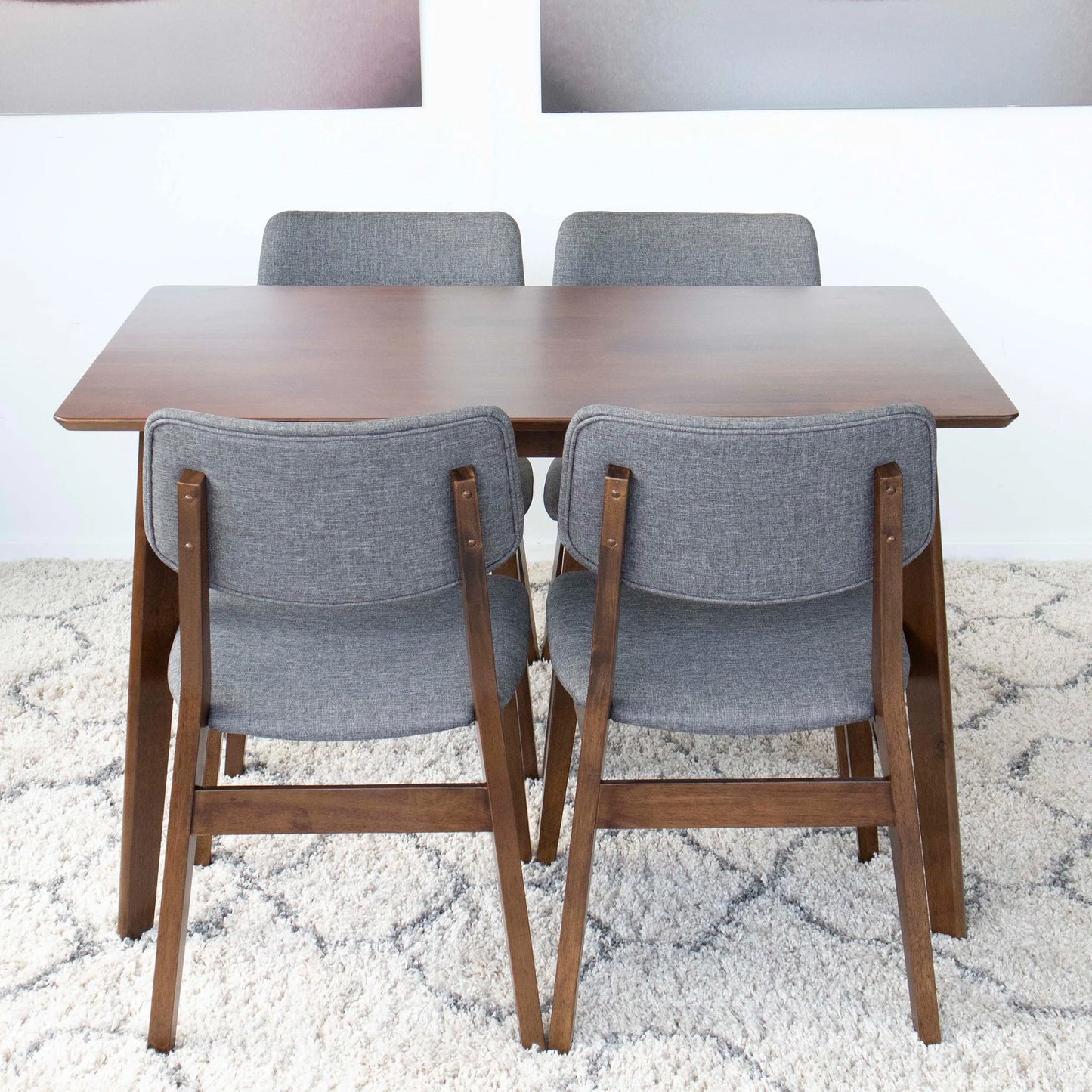Dining Set, Abbott Walnut Small Table - 4 Abbott Chairs