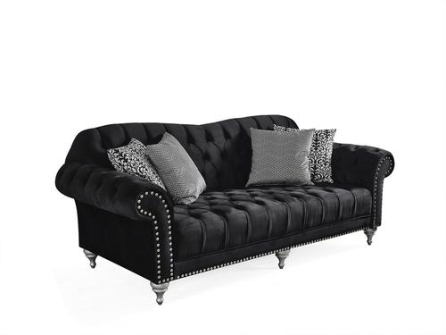 Juliette Black Velvet Sofa & Loveseat