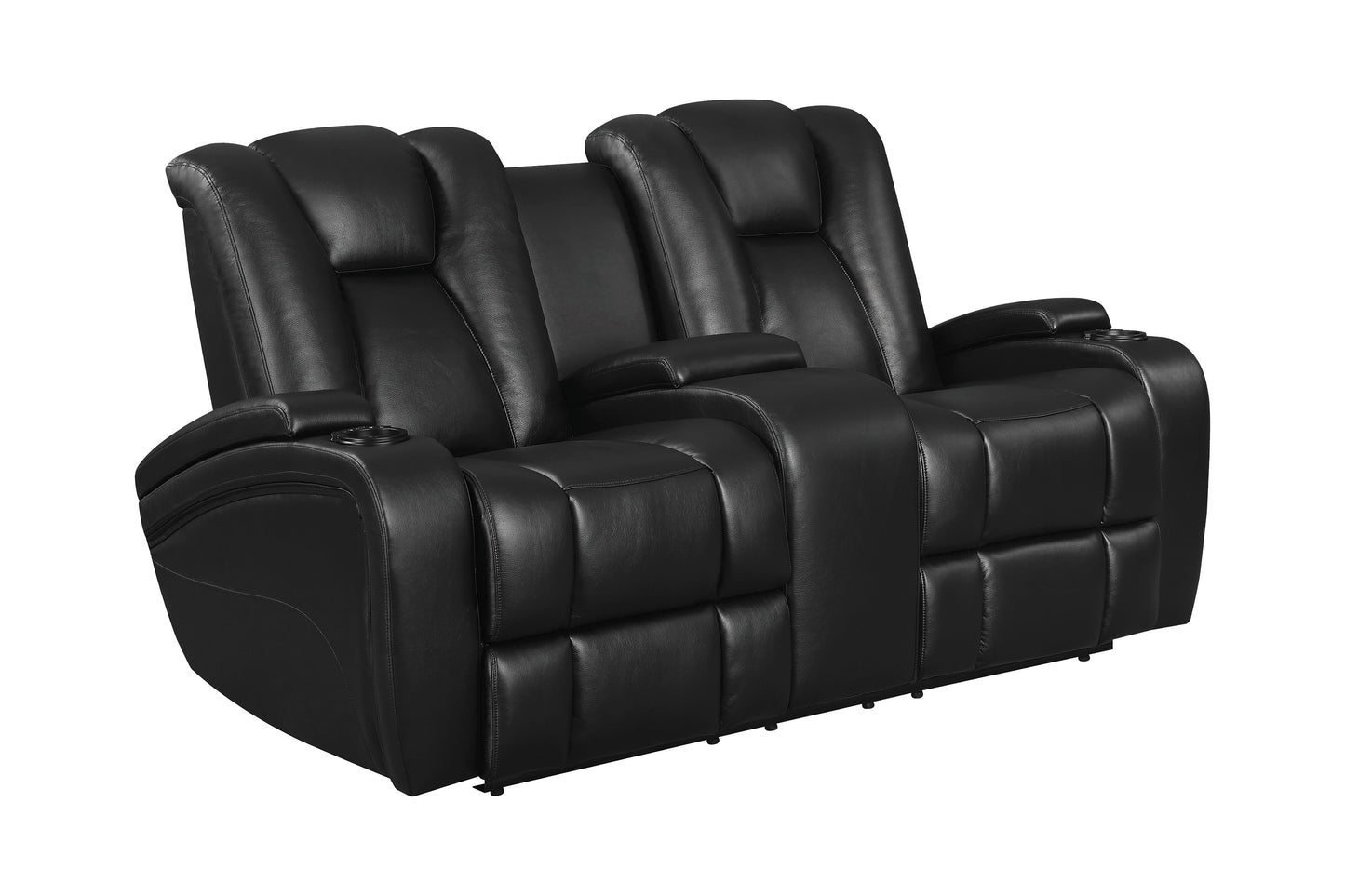 Delange Upholstered Tufted Living Room Set Black - 601741P-S3
