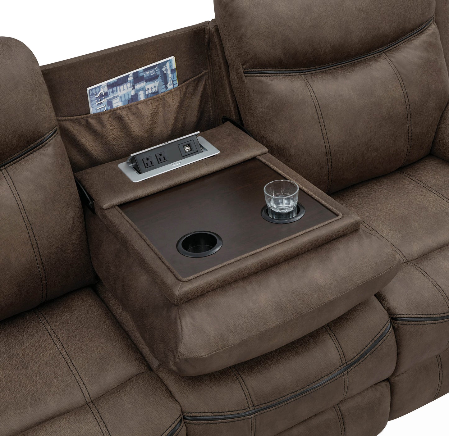 Sawyer Upholstered Tufted Living Room Set Macchiato Brown - 602334