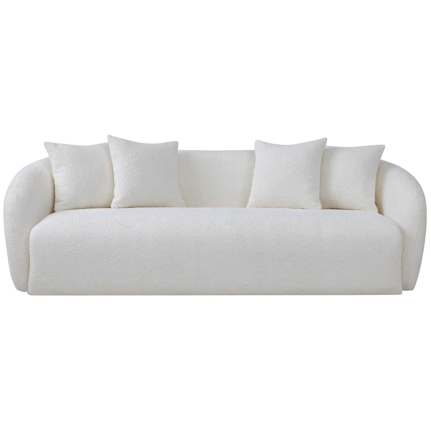Lidia Ivory Boucle Japandi Style Sofa