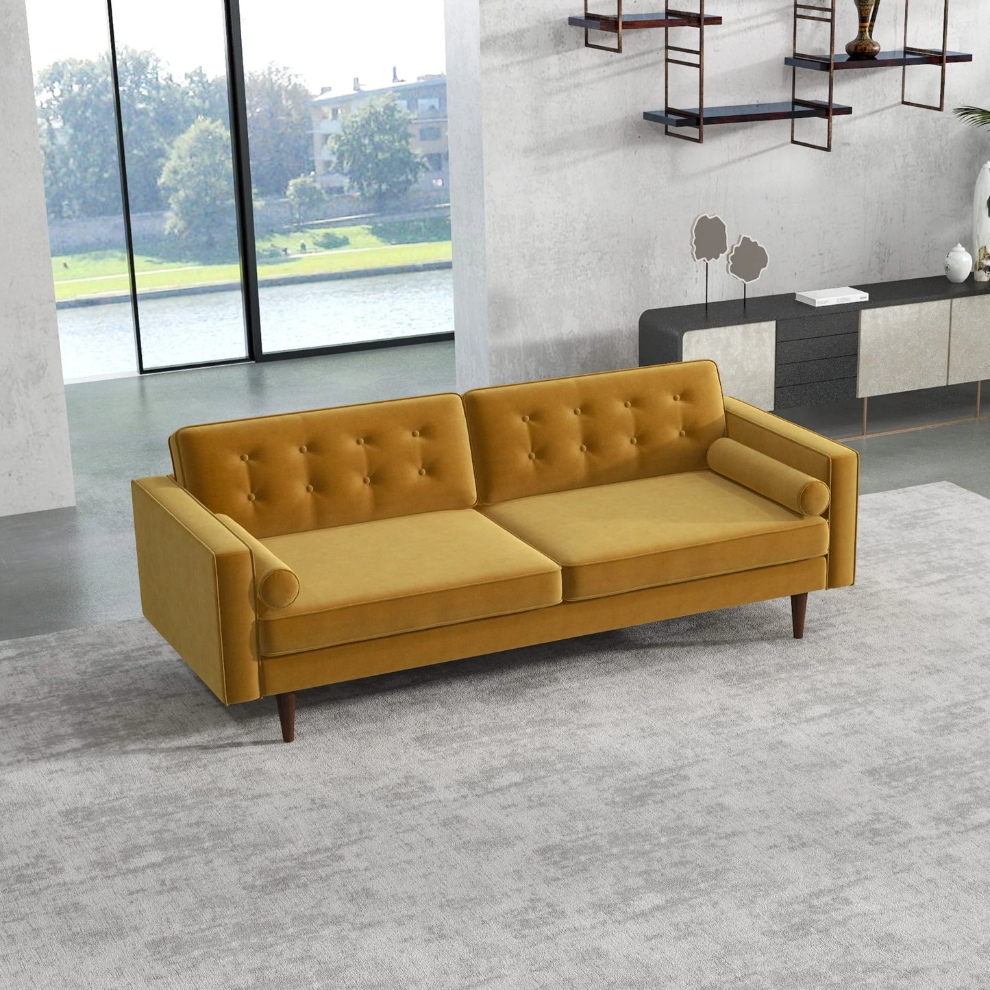 Kirby Sofa (Gold Velvet)