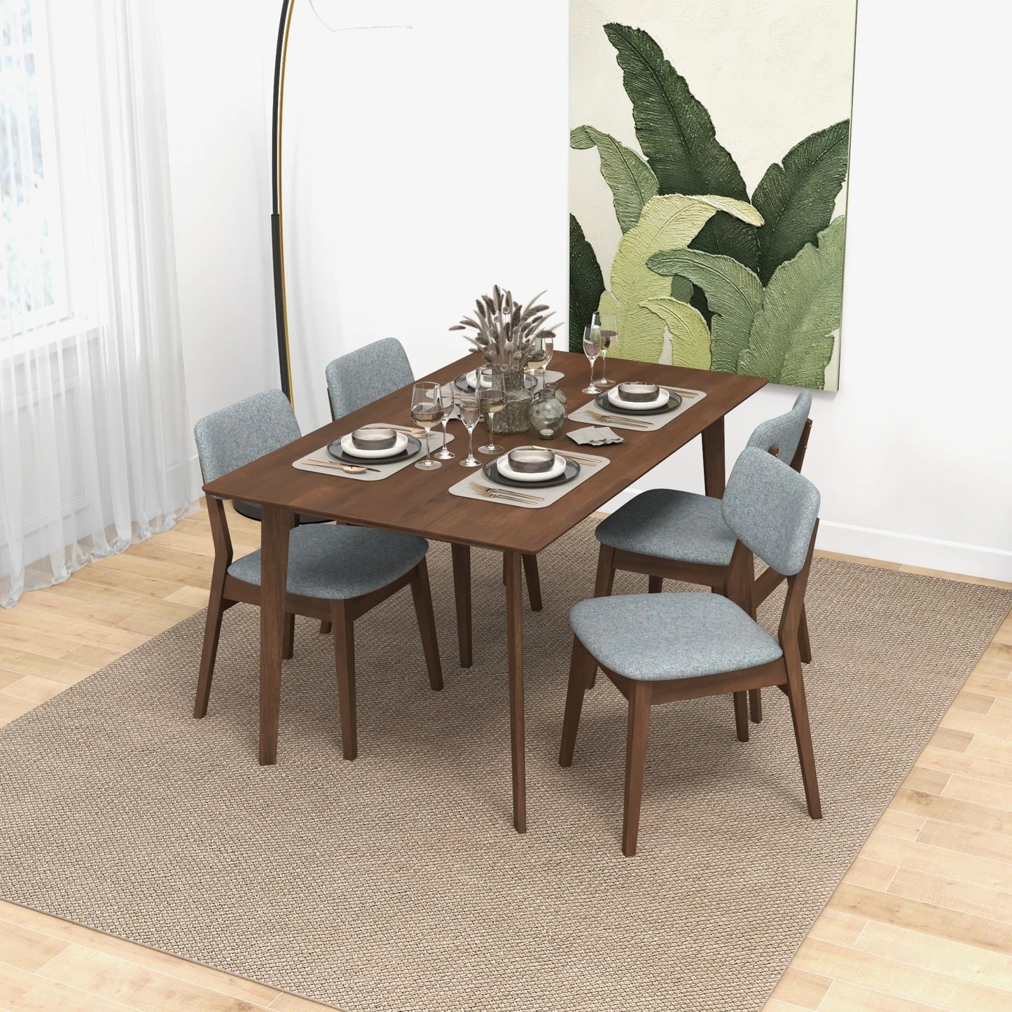 Abbott Grey Linen Fabric Dining Chair