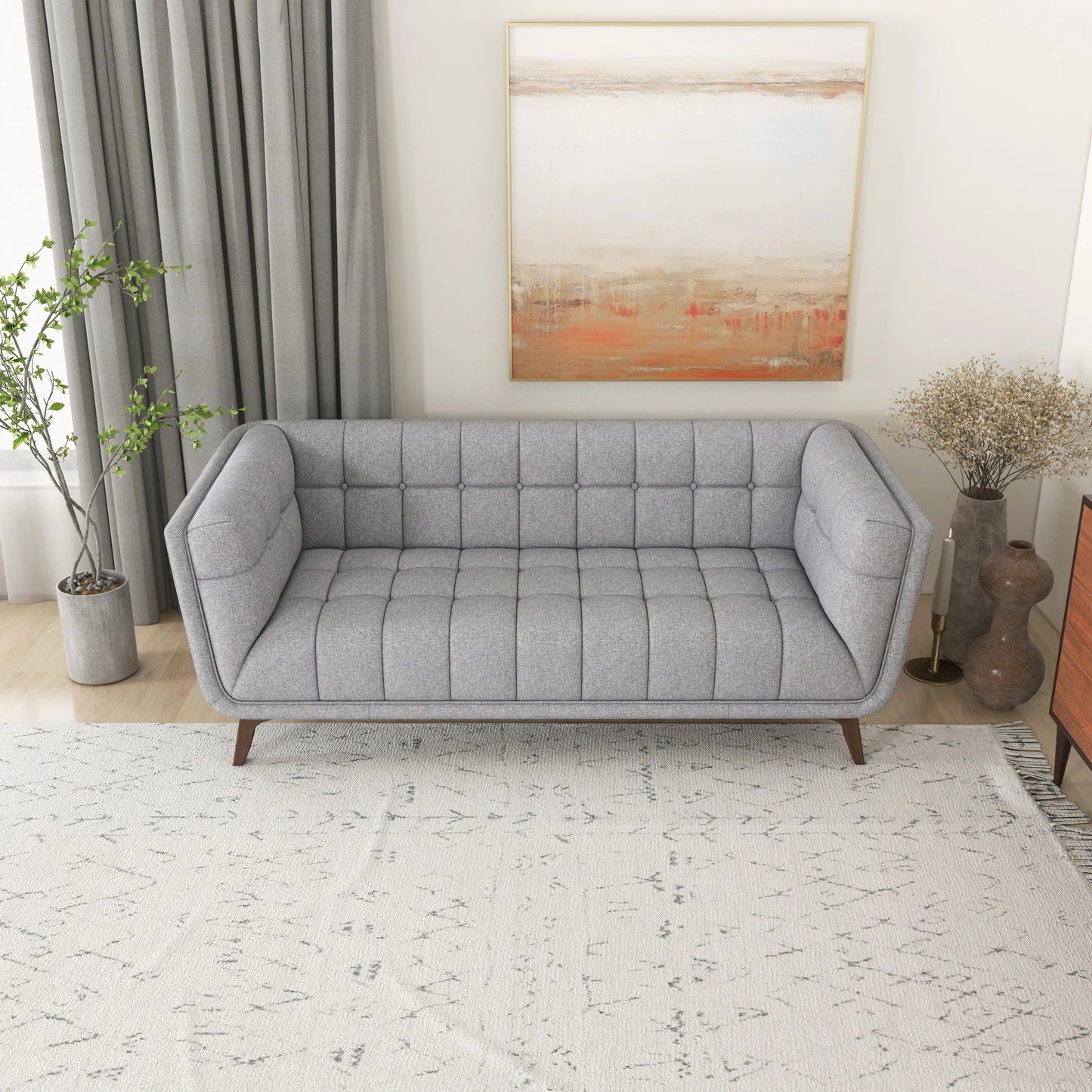 Kano Linen Sofa (78" - Light Gray)