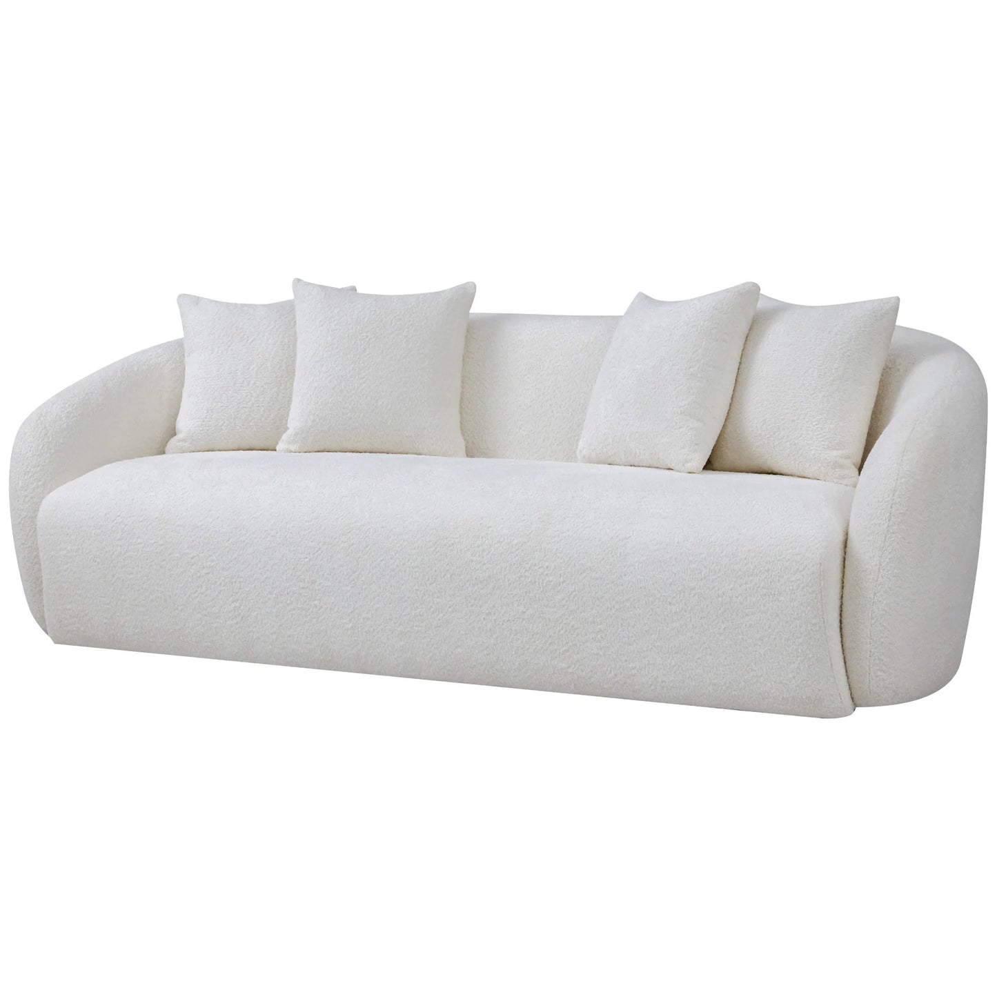 Lidia Ivory Boucle Japandi Style Sofa