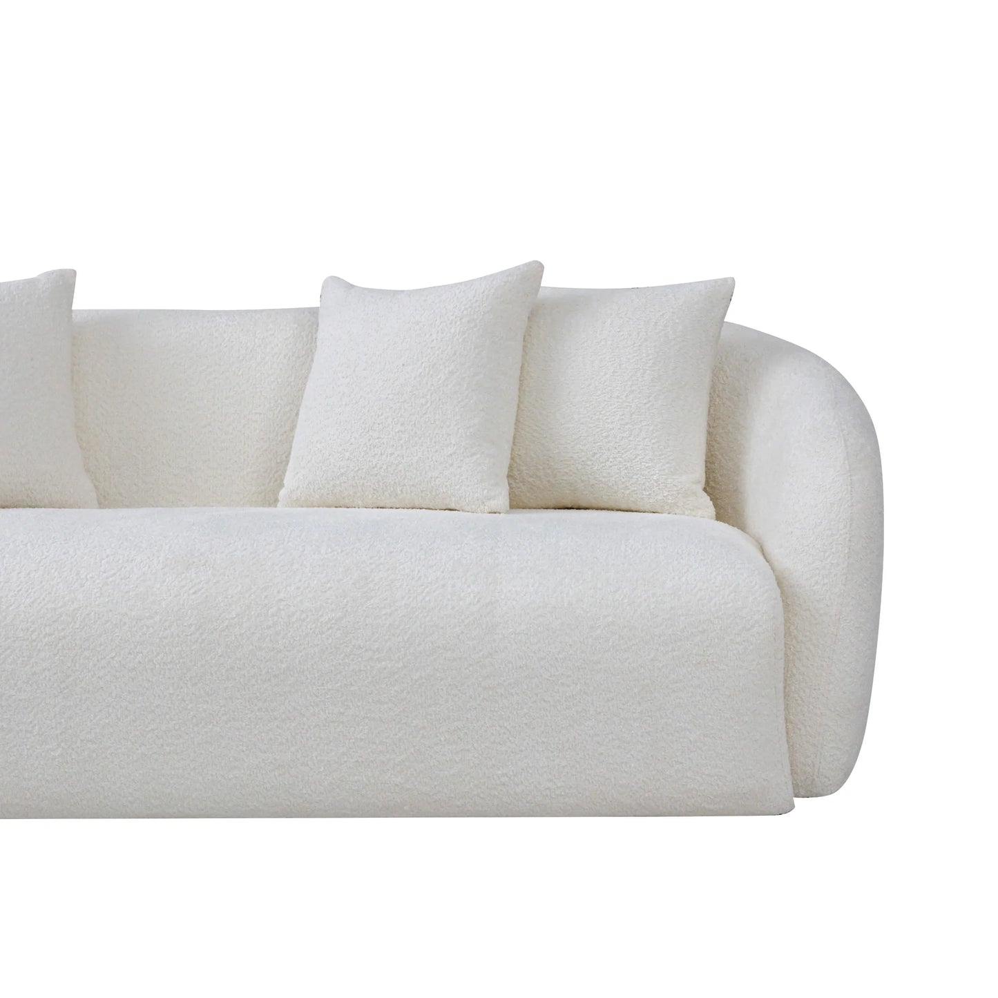 Lidia Ivory Boucle Japandi Style Sofa