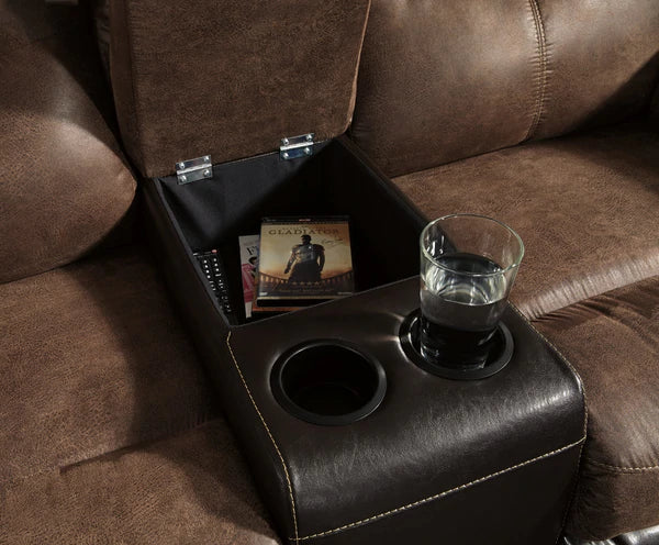 Follett Coffee Reclining Loveseat with Console | 6520294