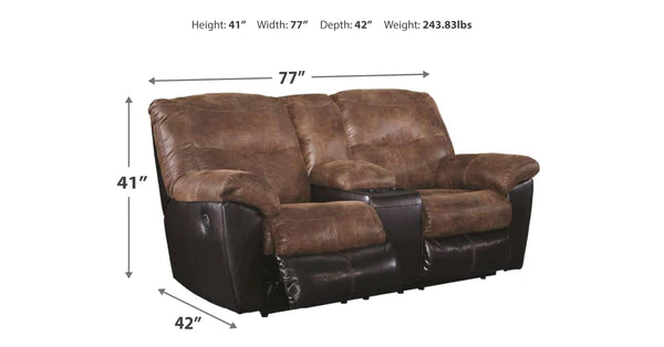 Follett Coffee Reclining Loveseat with Console | 6520294