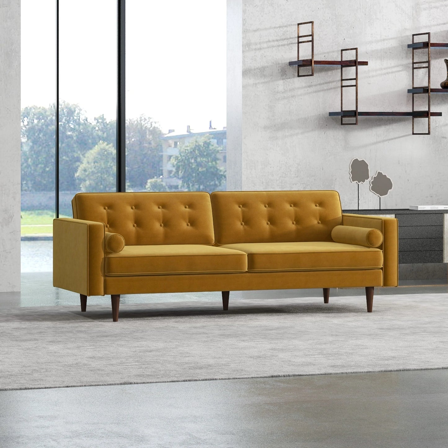Kirby Sofa (Gold Velvet)