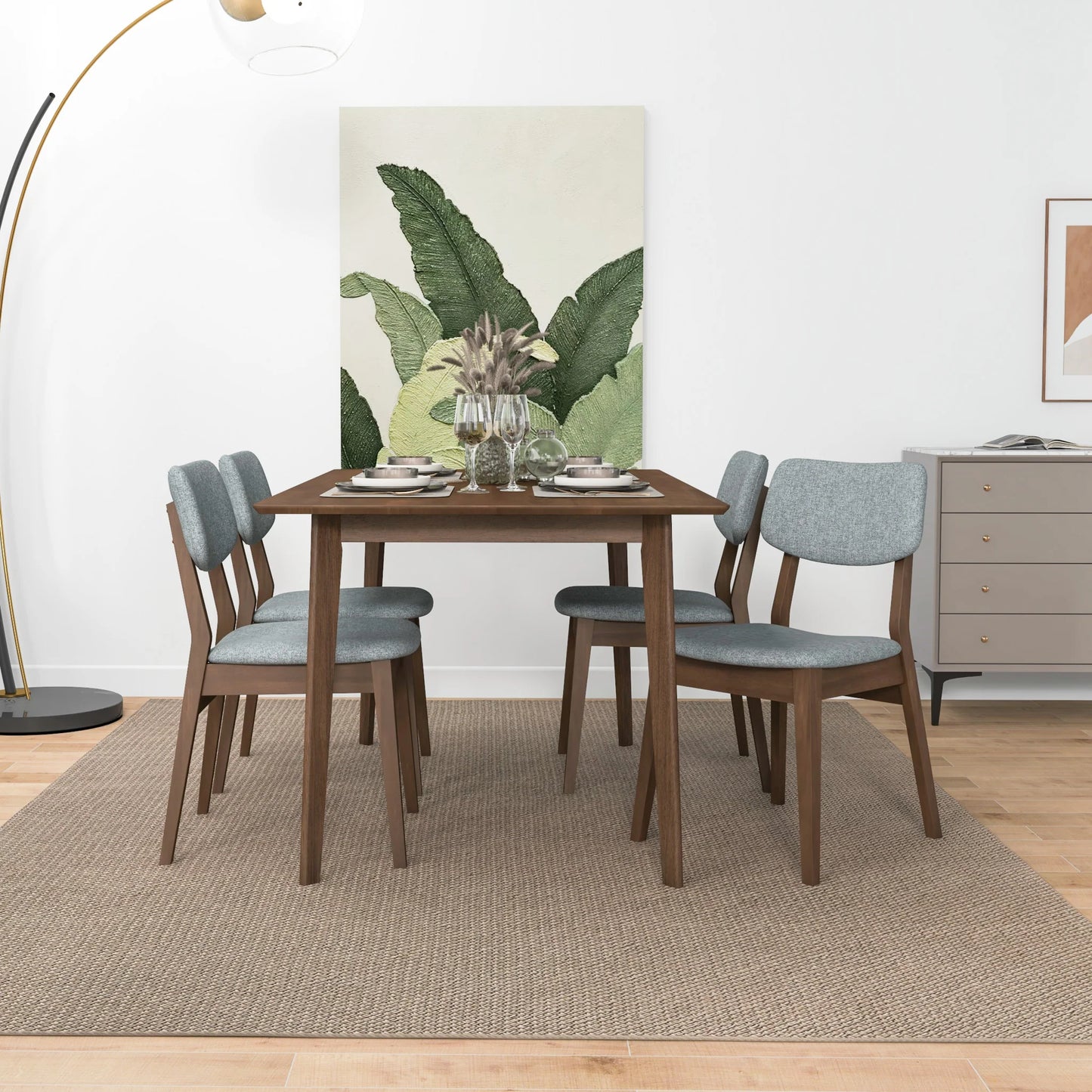 Abbott Grey Linen Fabric Dining Chair