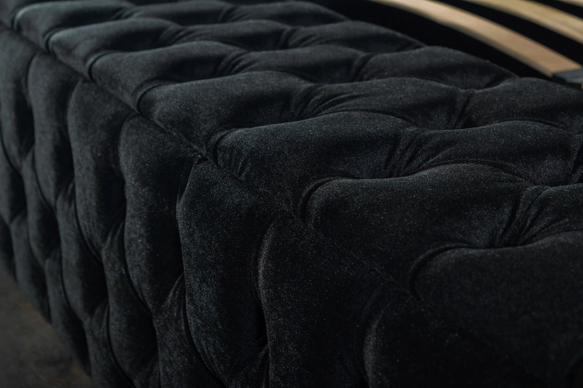 Pandora Velvet Queen Storage Platform Bed - Grey