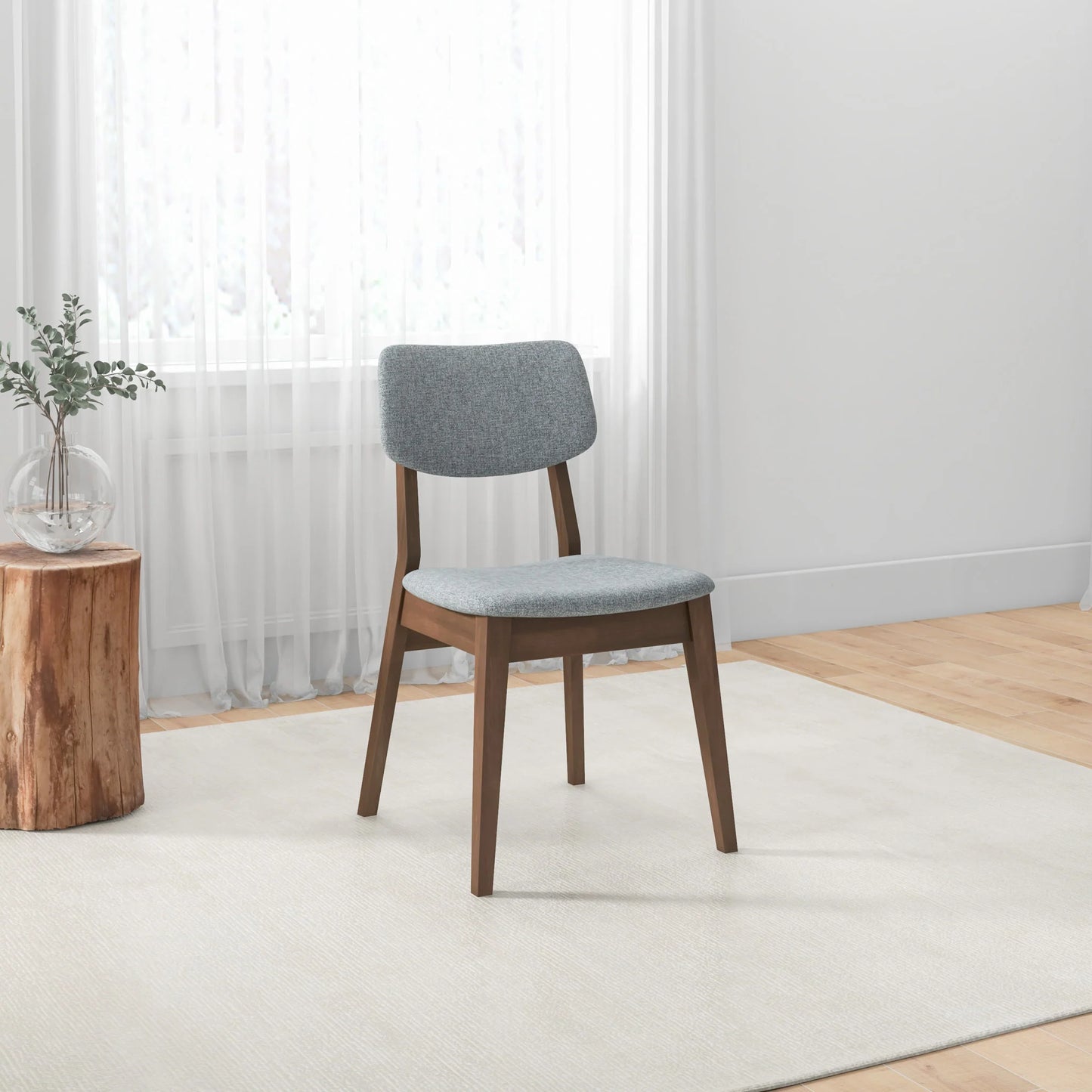 Abbott Grey Linen Fabric Dining Chair