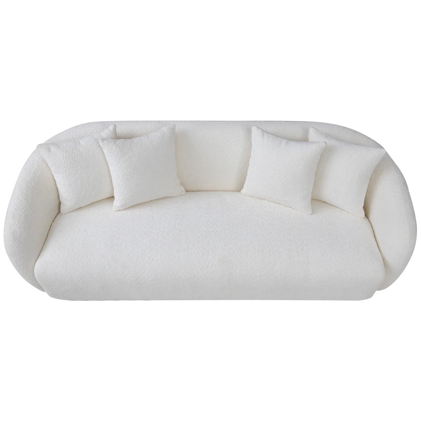 Lidia Ivory Boucle Japandi Style Sofa