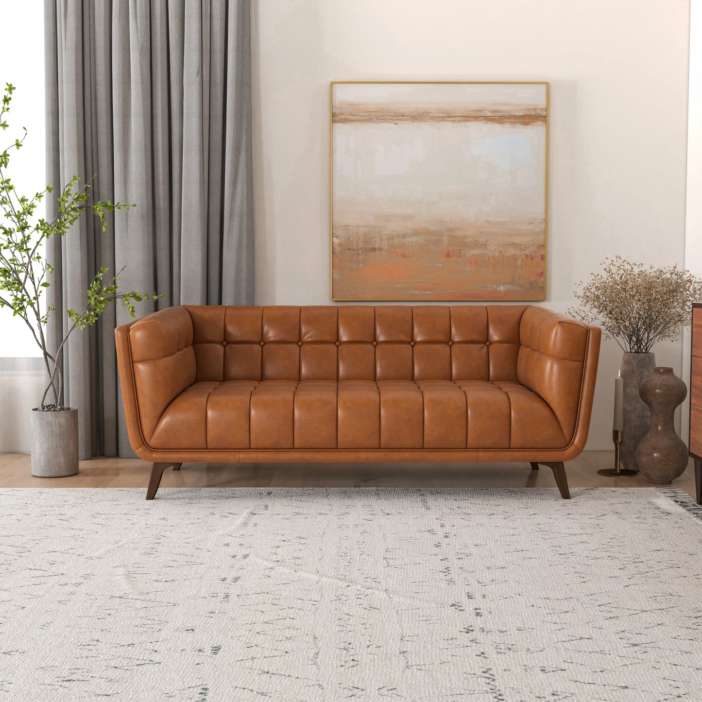 Kano Sofa (78" - Tan Leather)