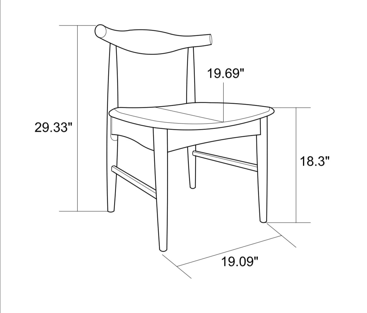 Aliana (Walnut) Dining Set with 4 Winston (Black Leather) Chairs