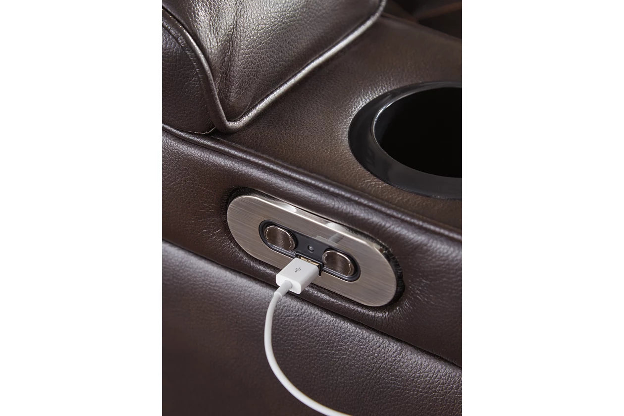 Warnerton Chocolate Power Recliner | 7540713