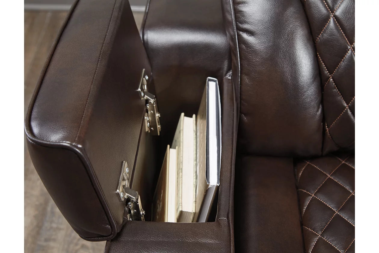 Warnerton Chocolate Power Recliner | 7540713
