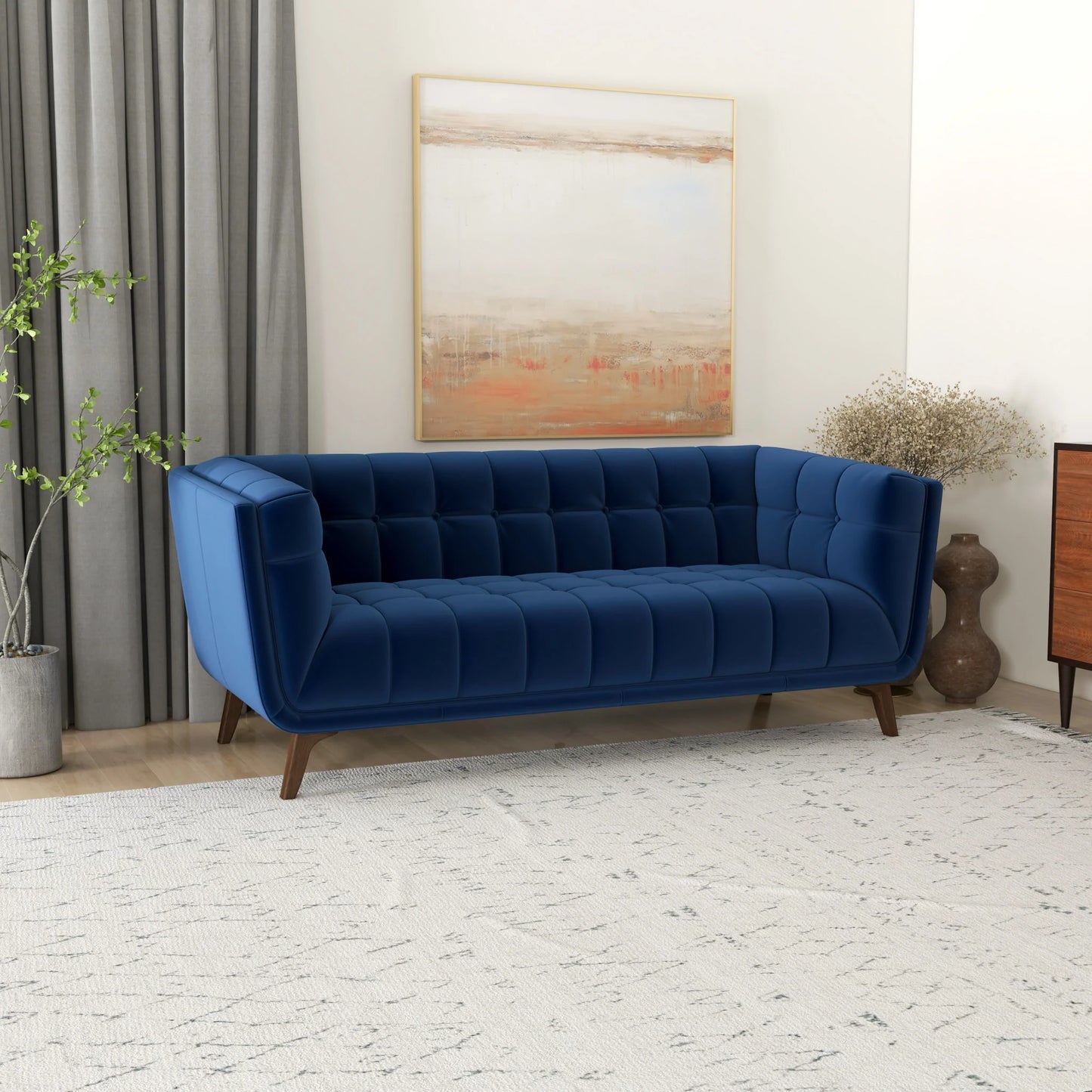 Kano Sofa (78" - Navy Blue Velvet)