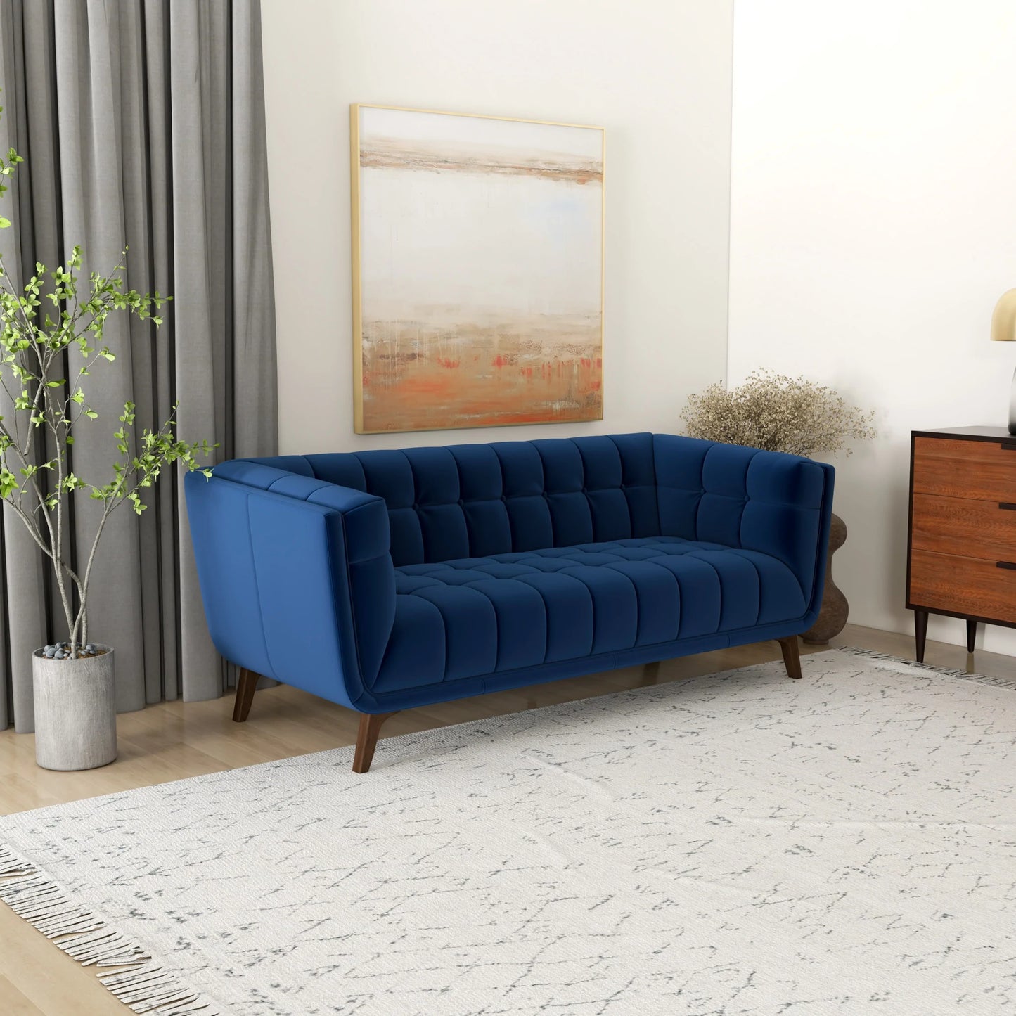 Kano Sofa (78" - Navy Blue Velvet)