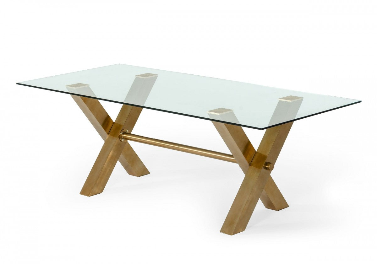 Modrest Dandy - Modern Golden & Glass Dining Set