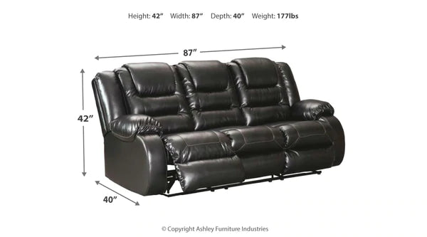 Vacherie Black Reclining Sofa | 7930888