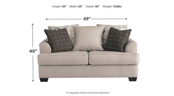 Velletri Pewter Loveseat | 7960435