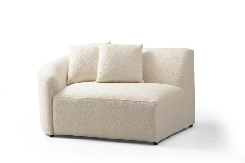 Cloe Ivory Boucle Curved Sectional