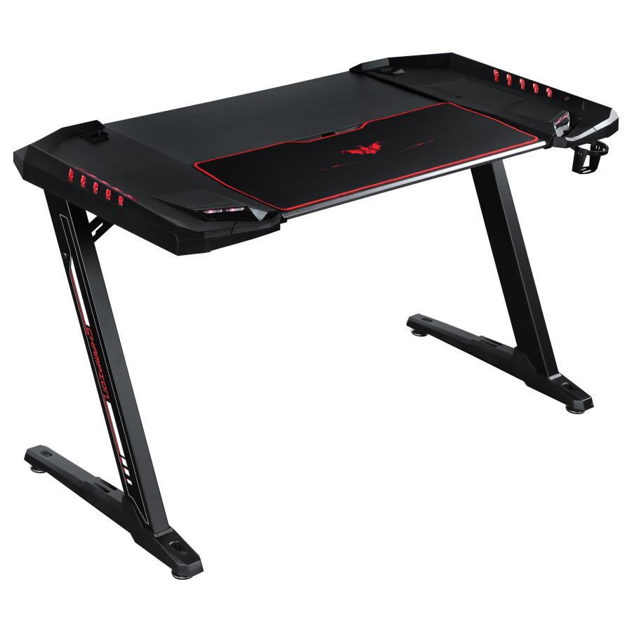 Ardsley Z-framed Gaming Desk with LED Lighting Black - 802437