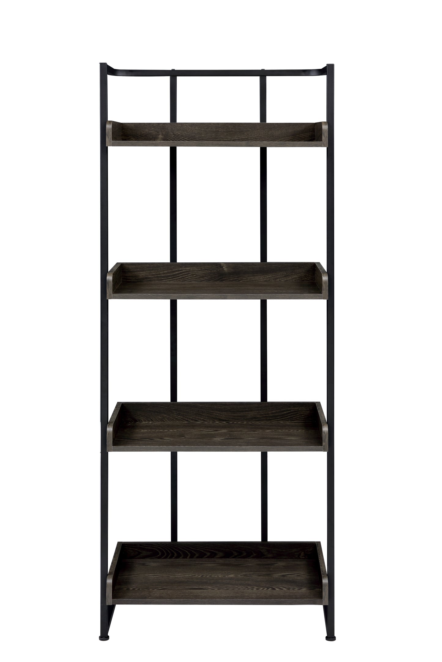 Ember 4-Shelf Bookcase Dark Oak And Sandy Black - 803412