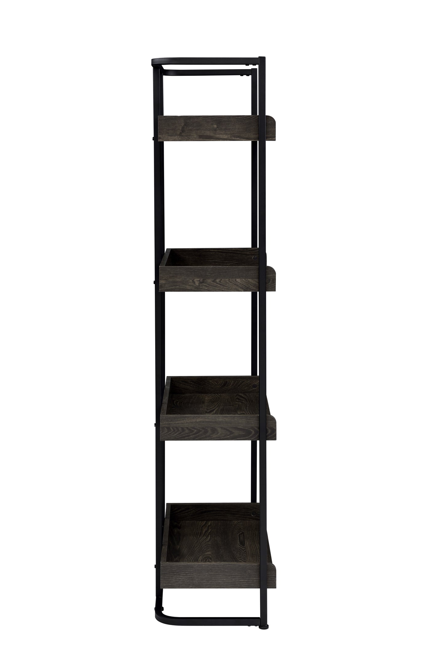 Ember 4-Shelf Bookcase Dark Oak And Sandy Black - 803412