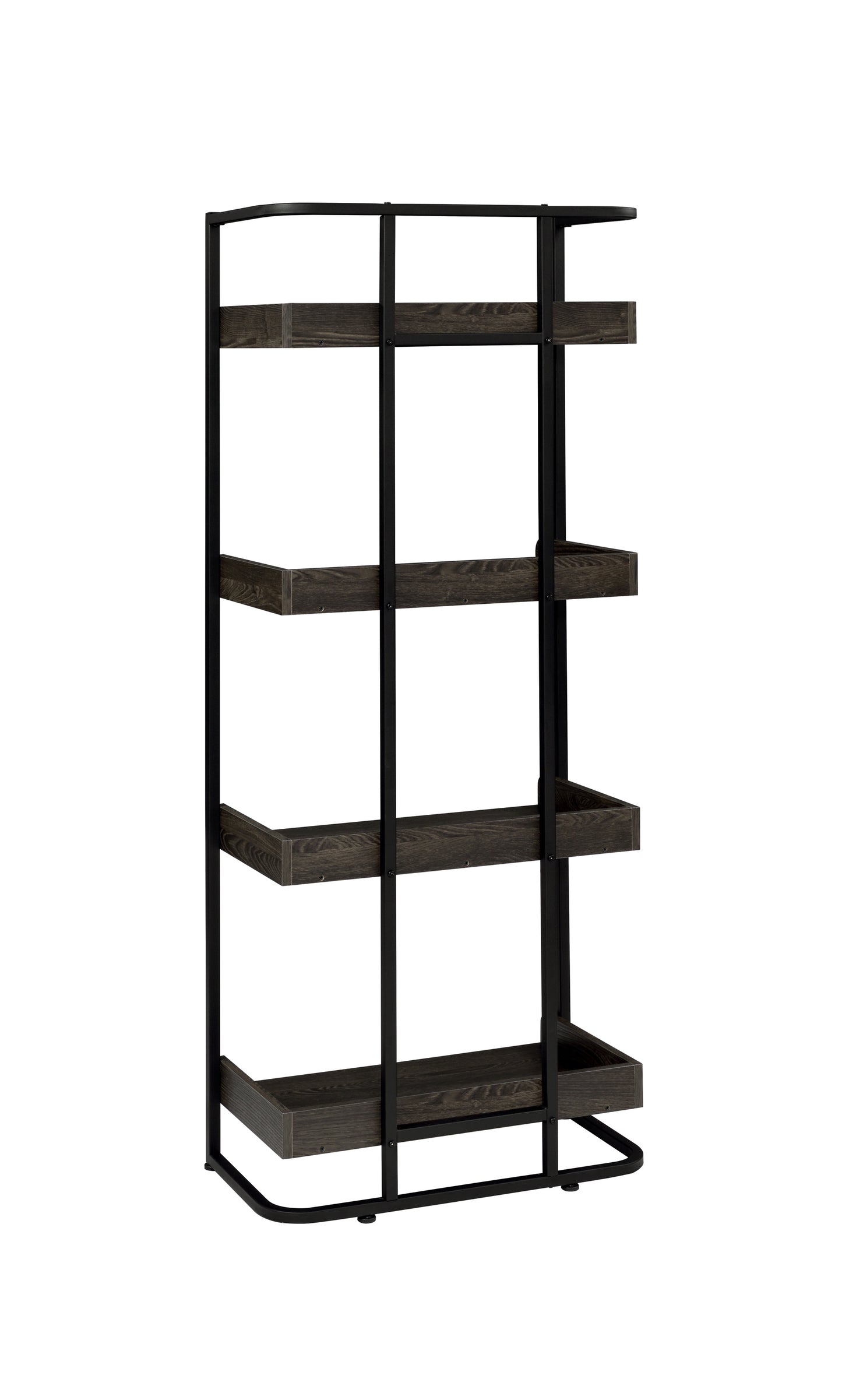 Ember 4-Shelf Bookcase Dark Oak And Sandy Black - 803412