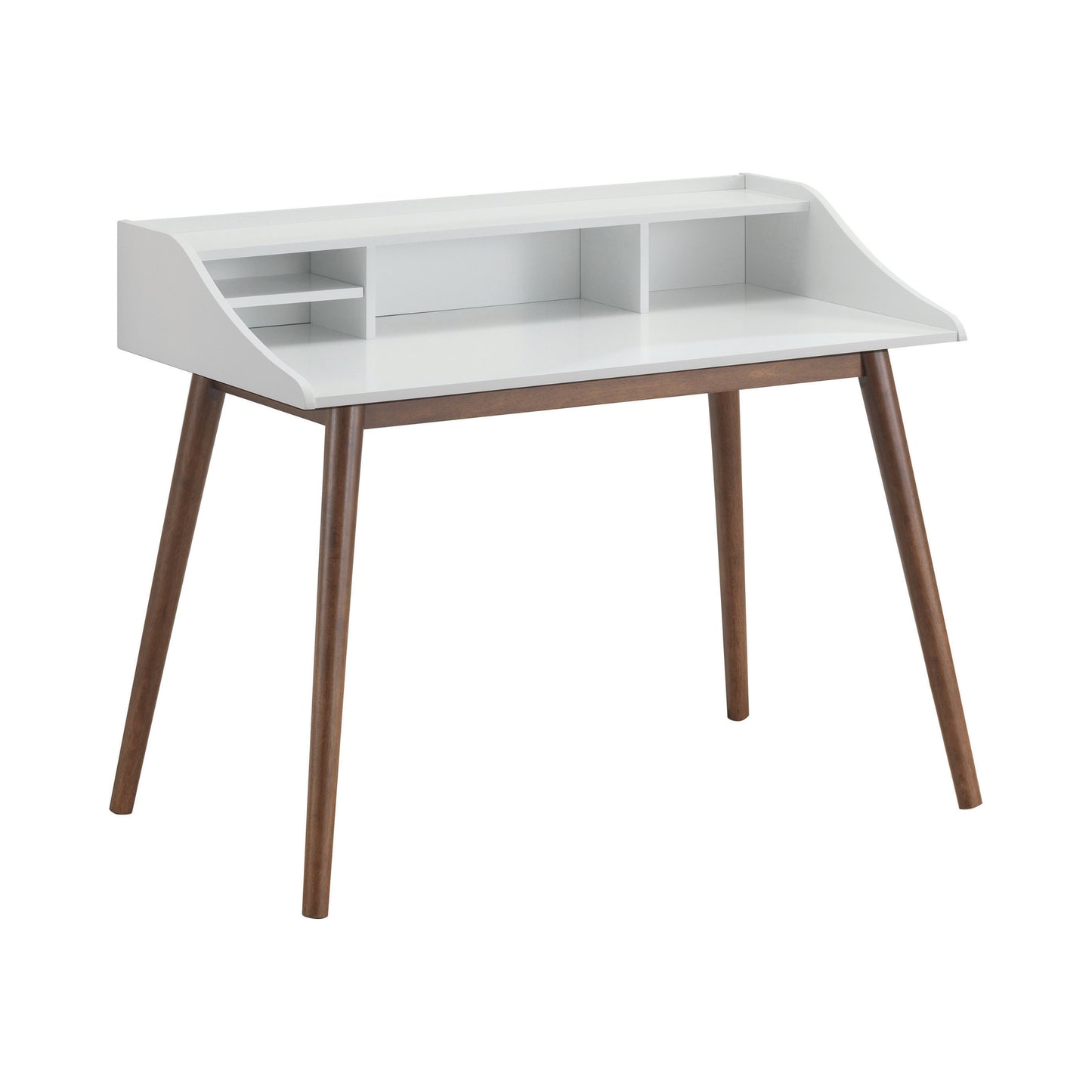 Percy 4-Compartment Writing Desk White And Walnut - 804495