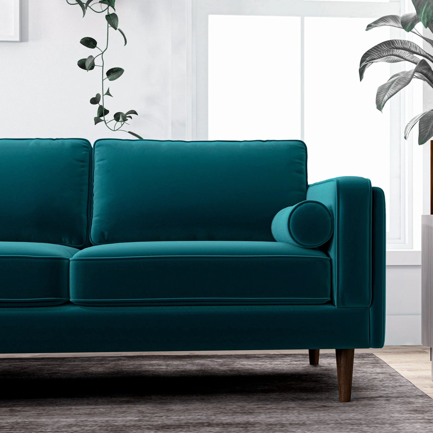 Fordham Symmetrical Corner Sofa (Teal Velvet)