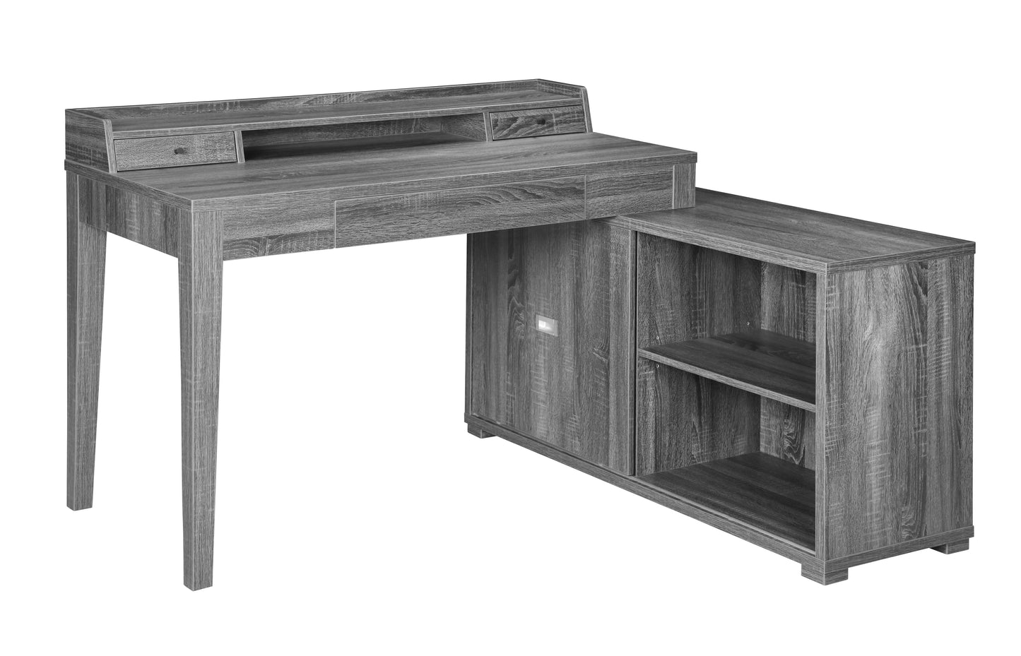 Jamara L-Shape Office Desk With Power Outlet Weathered Grey - 805751