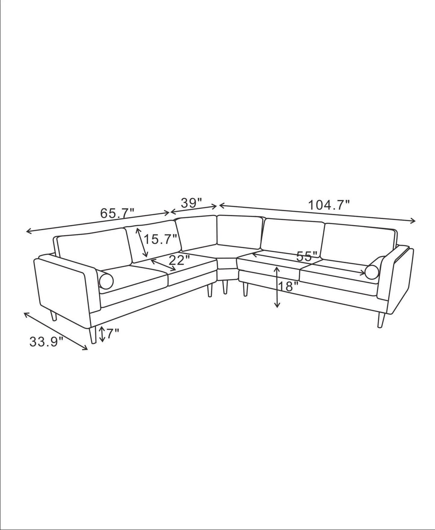 Fordham Symmetrical Corner Sofa (Teal Velvet)