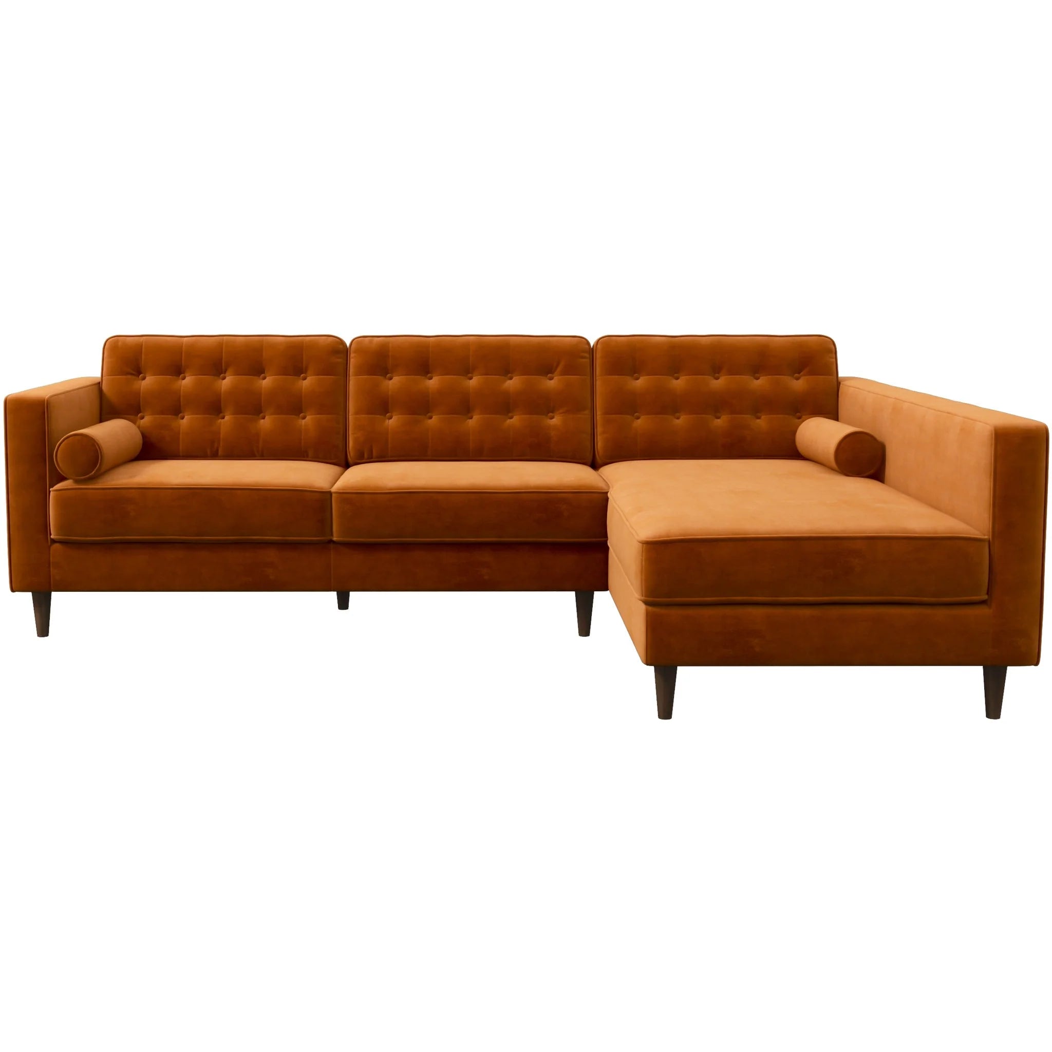 Burnt orange chaise top sofa
