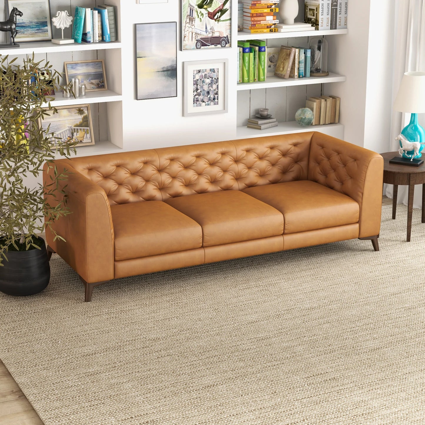 Fargo Tan Leather Sofa