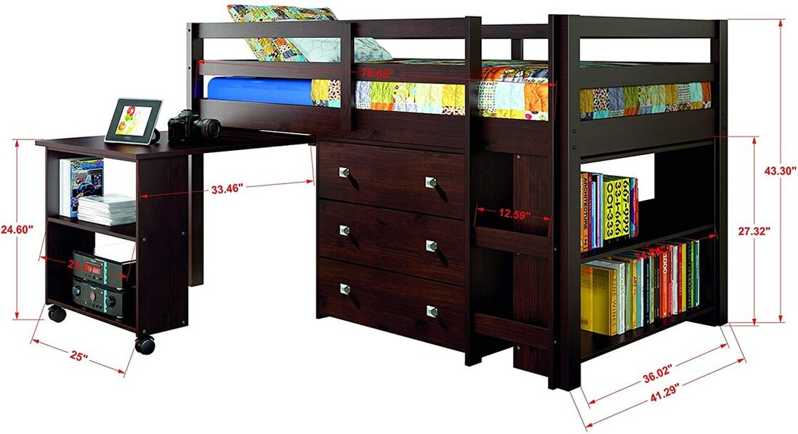 760-TCP Loft Bed (Cappuccino)