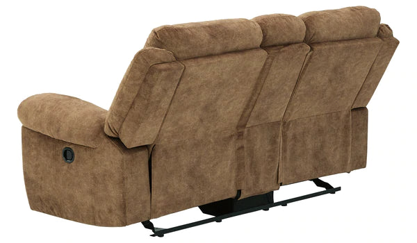 Huddle-Up Nutmeg Glider Reclining Loveseat with Console | 8230494