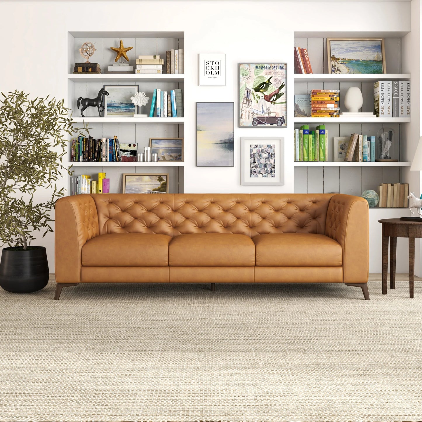 Fargo Tan Leather Sofa