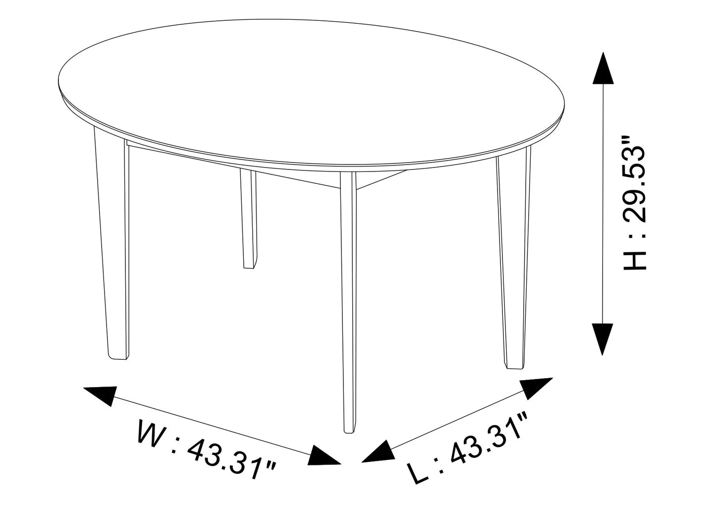 Aliana (Walnut) Dining Set with 4 Zola (Black Leather) Chairs