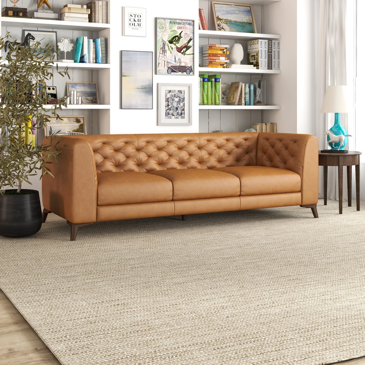 Fargo Tan Leather Sofa