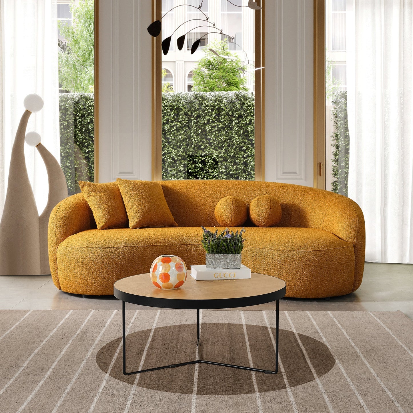 Blair Curvy Boucle Couch (Gold)