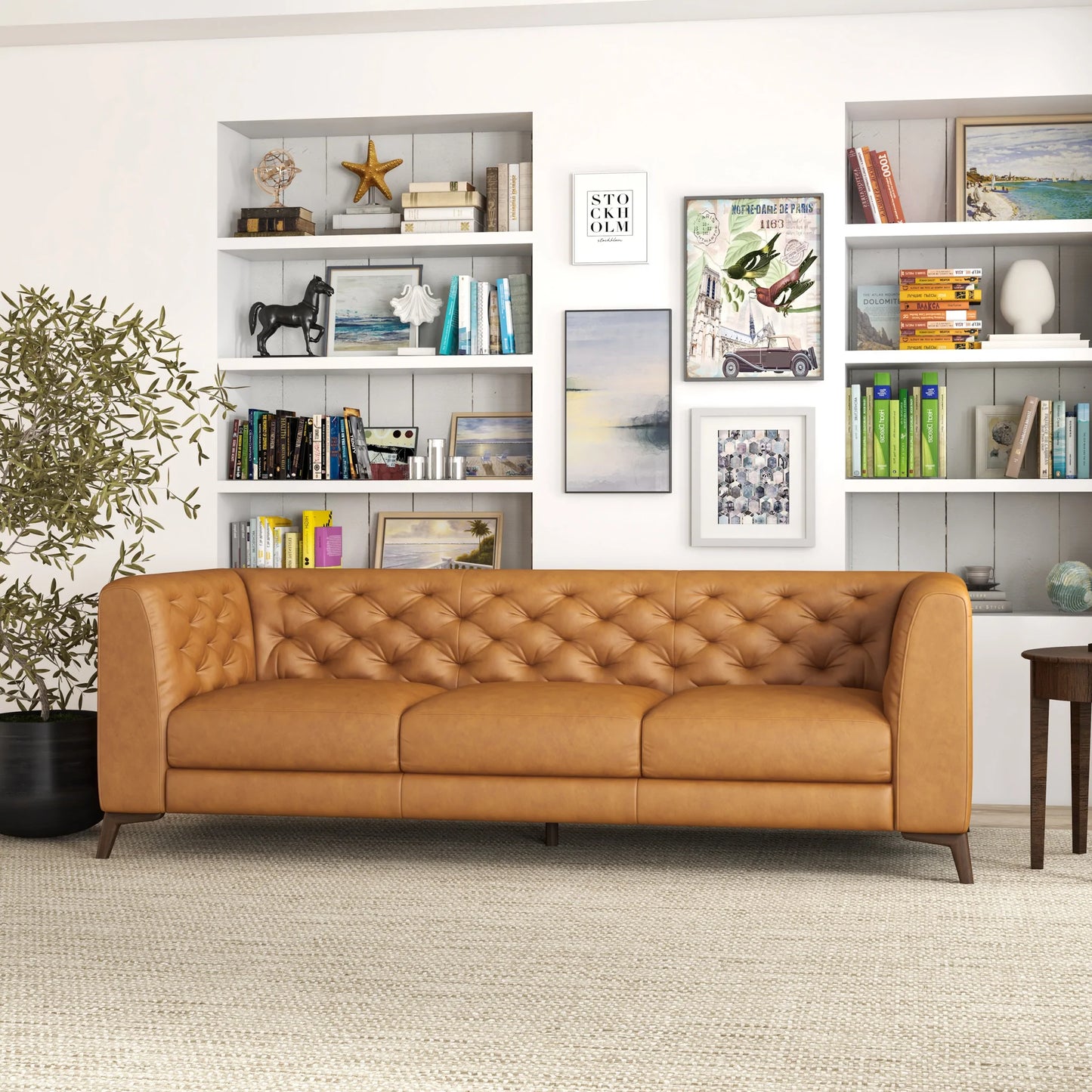 Fargo Tan Leather Sofa