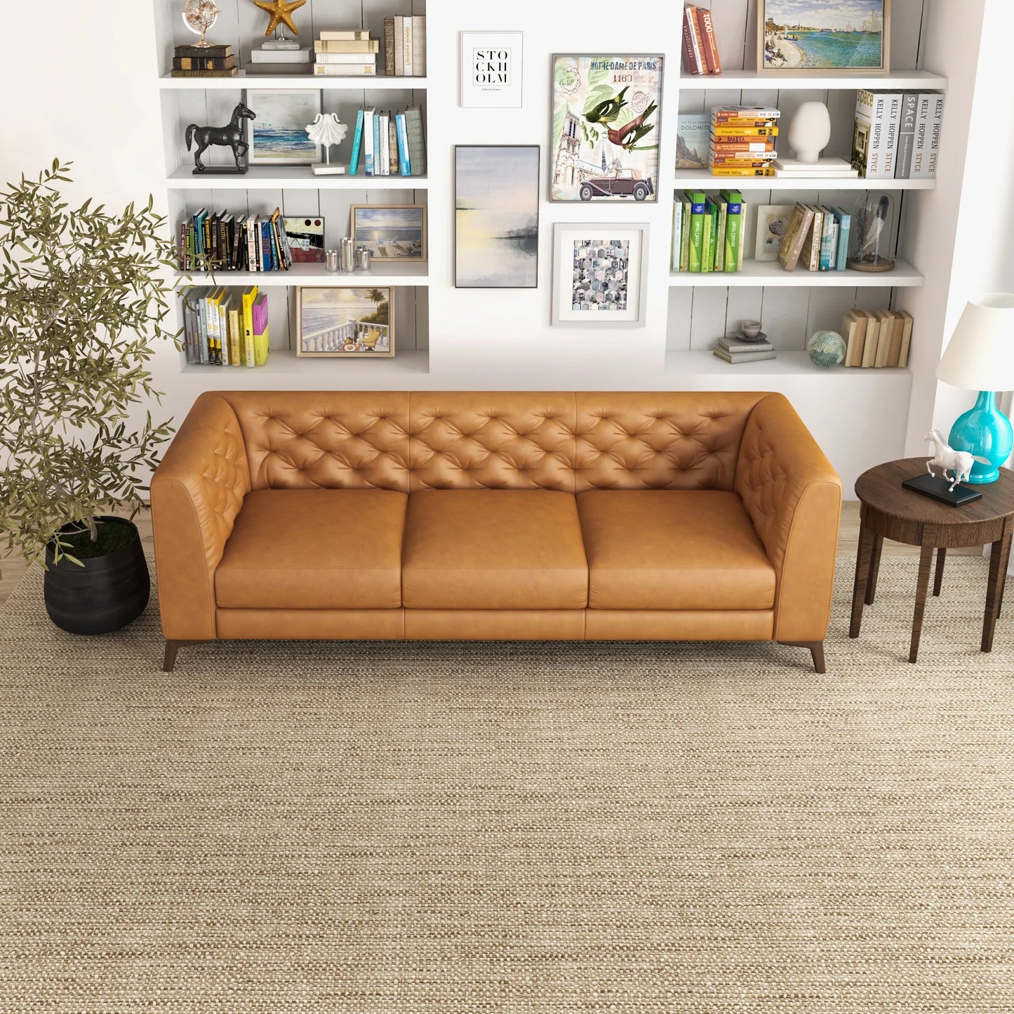 Fargo Tan Leather Sofa