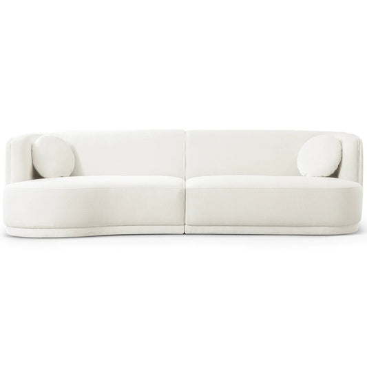 Paris Japandi Curvy White Boucle Sofa