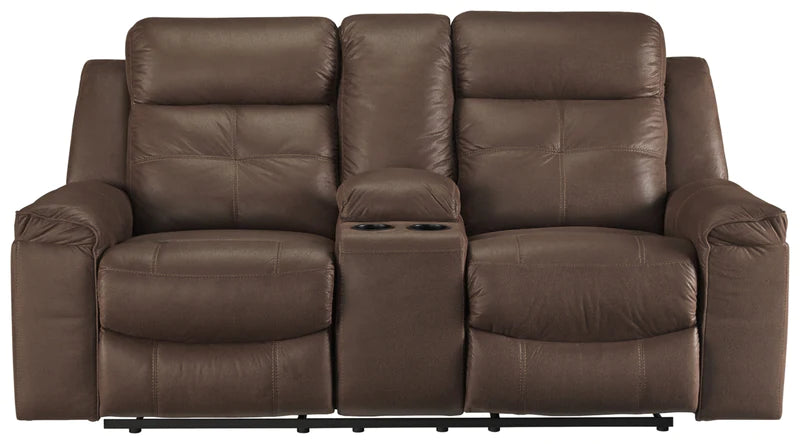 Jesolo Coffee Reclining Loveseat with Console | 8670494