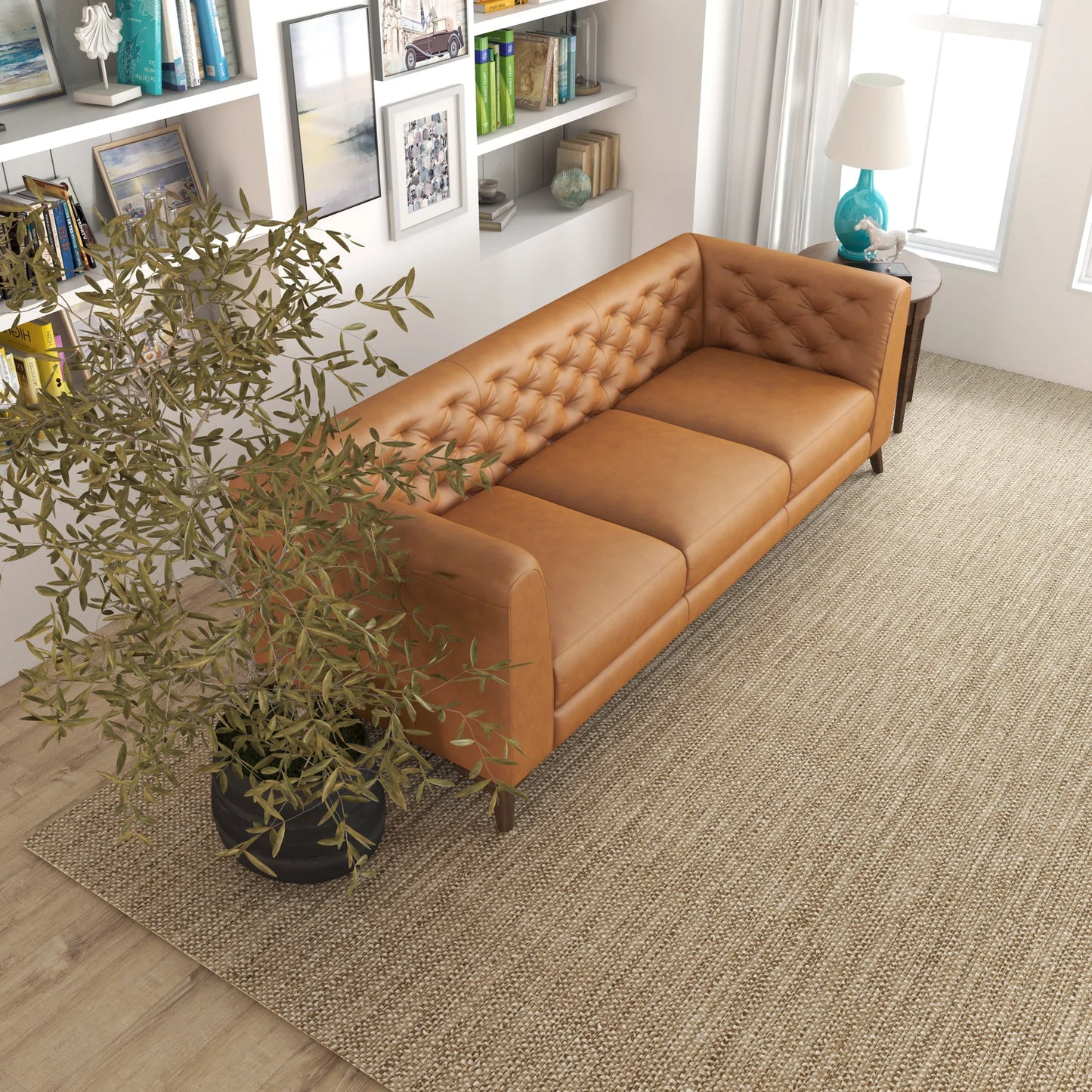 Fargo Tan Leather Sofa