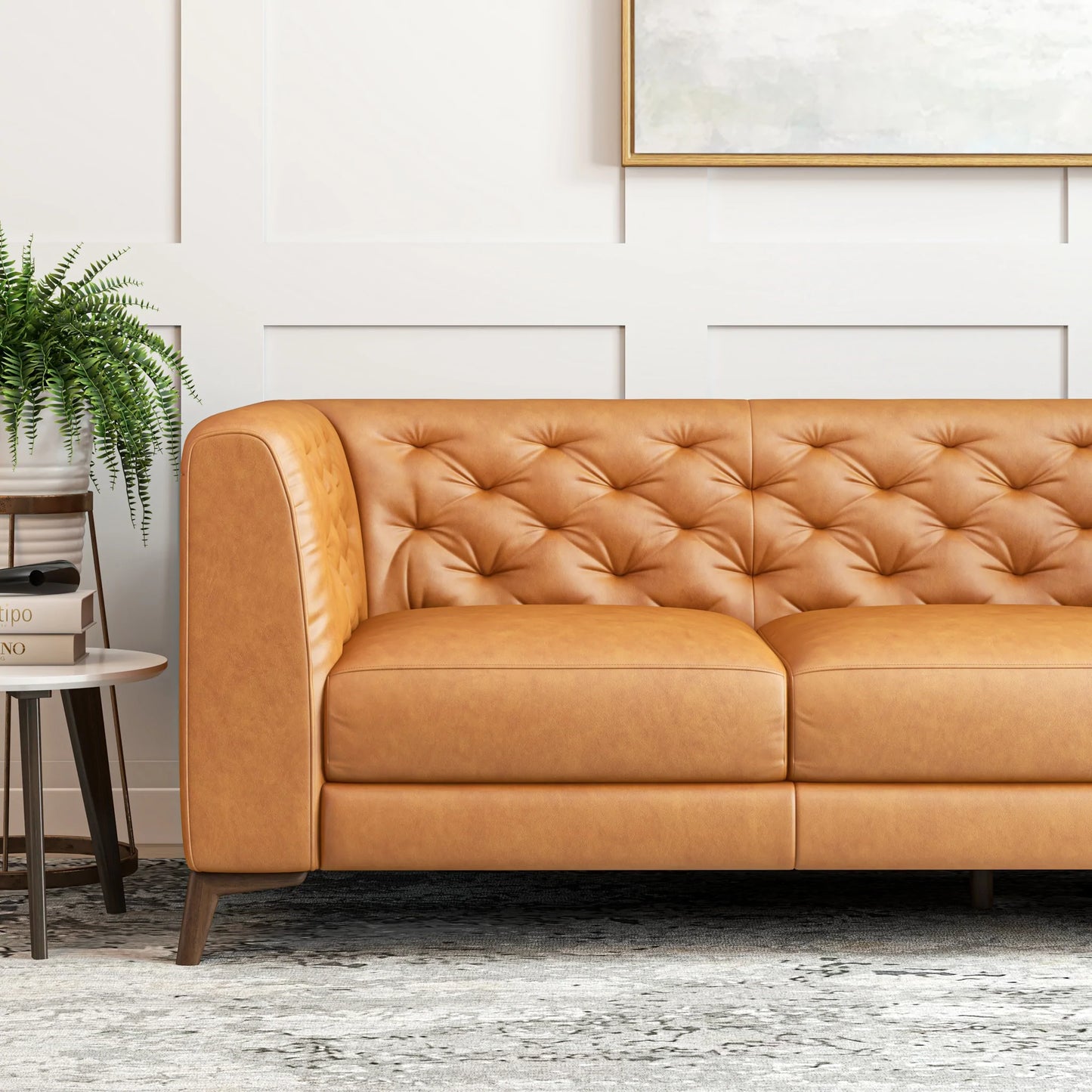 Fargo Tan Leather Sofa